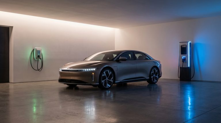 השוואה בין עמדת טעינה 11 קילוואט לעמדת 22 קילוואט המוצבות במוסך לצד רכב חשמלי מודרני